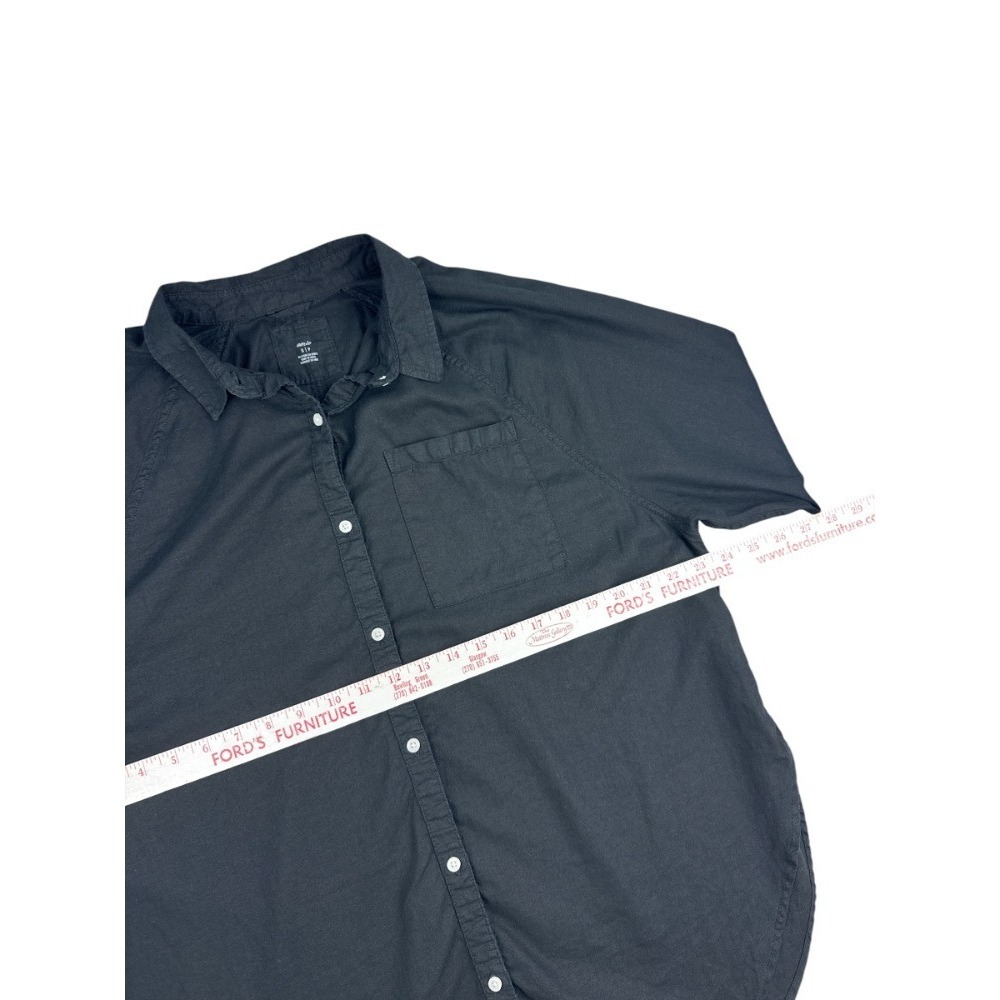 Aerie Lumberjackie Women's Small Black Linen Blend Oversized Longline Shirt - Picture 3 of 7